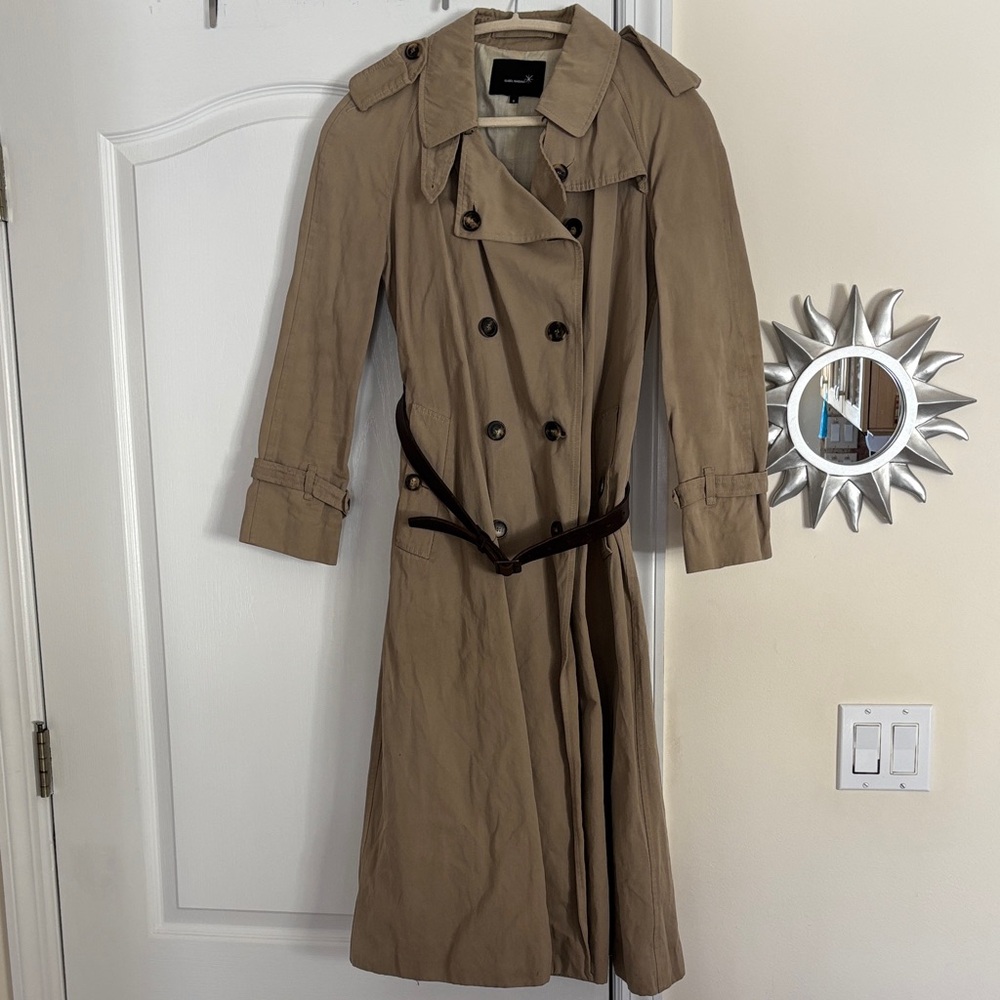 ISABEL MARANT Double-Breasted Tan Trench Coat & I.M. Leather Belt